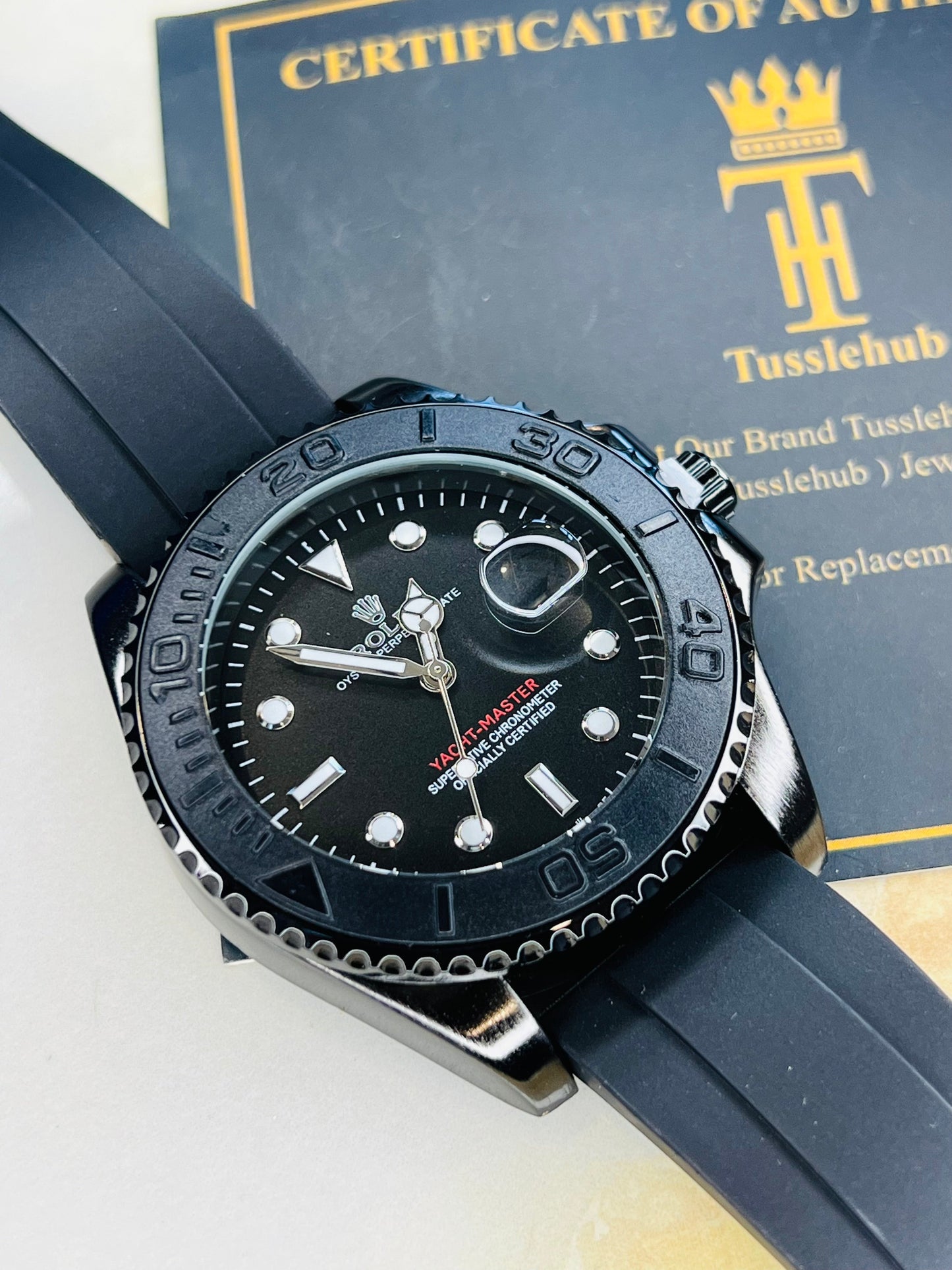 All Black Yatchmaster Oyster Watch