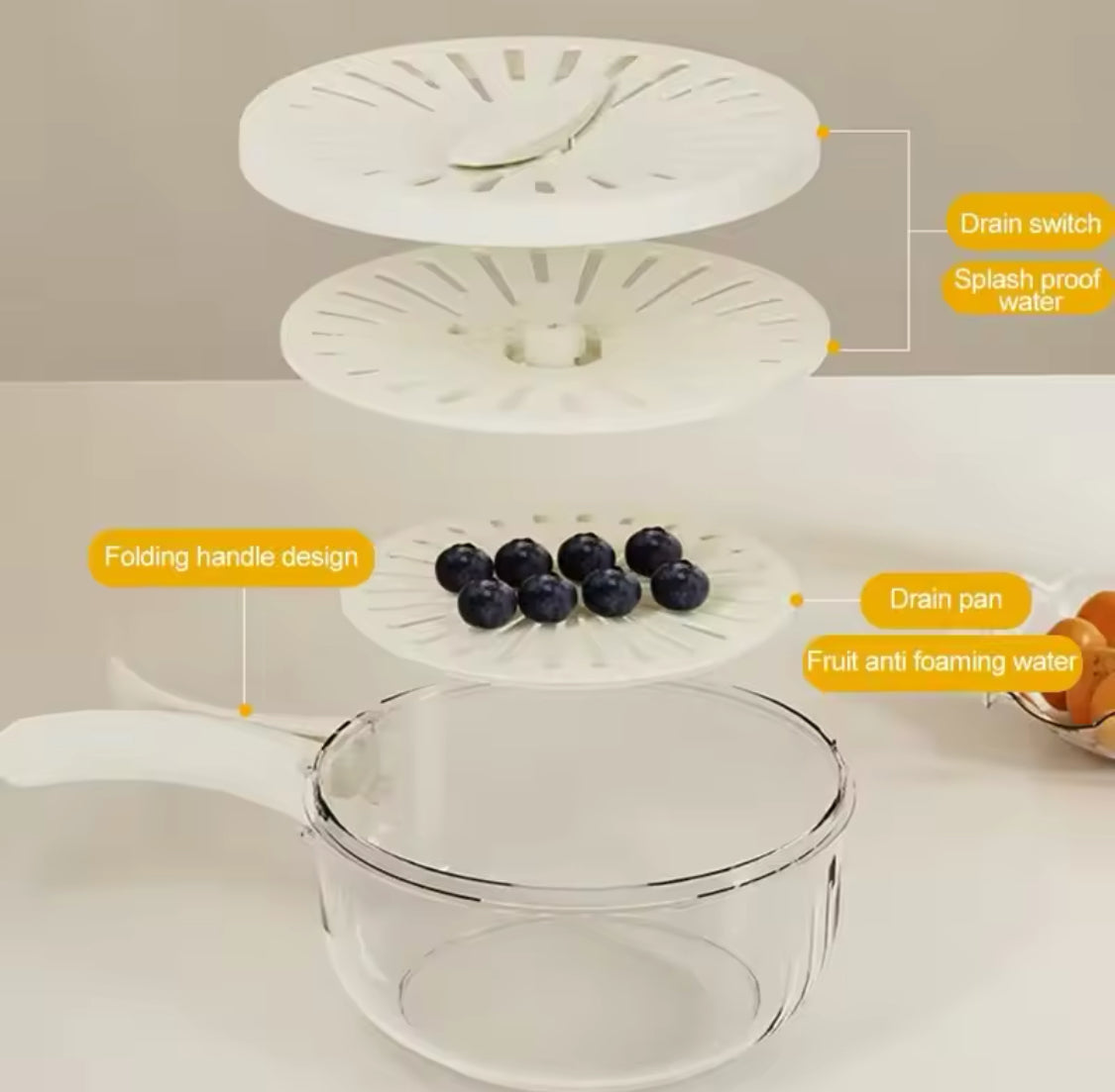 2 In 1 Vegetable Drainer and Strainer Fruit Basket