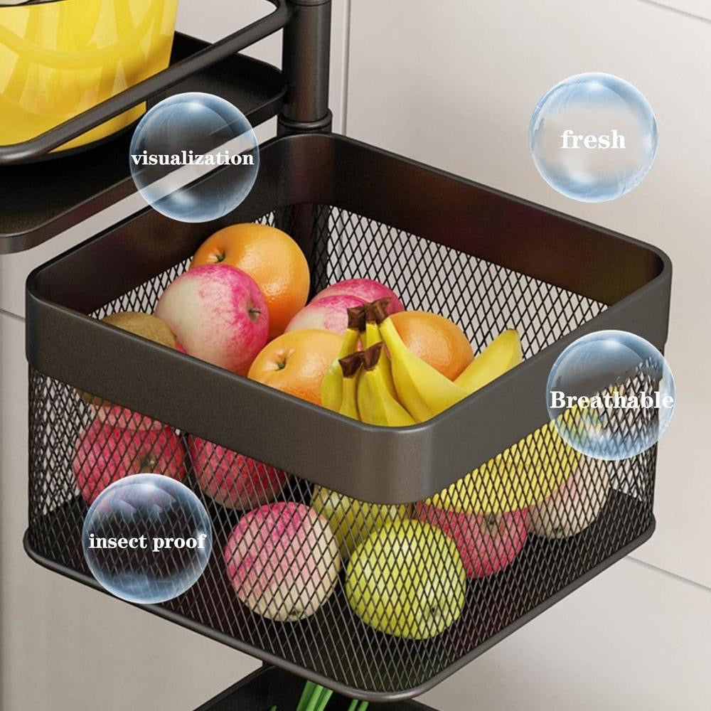 5 layer Floor Rotating Storage Rack Vegetable Fruit Storage Rack