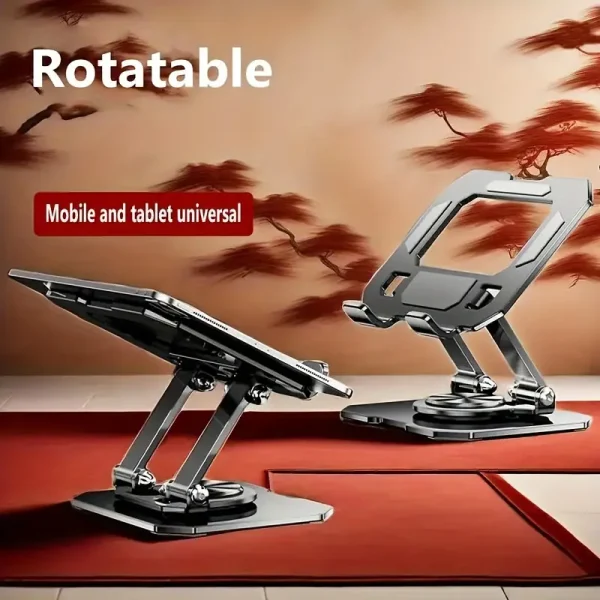 360° Rotating Metal Tablet & Mobile – Adjustable, Foldable Stand
