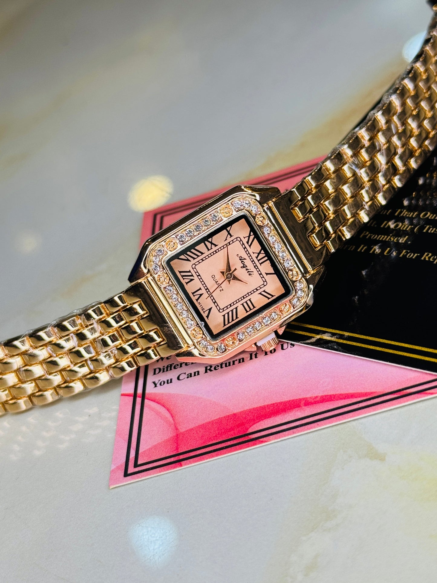 All Rosegold zircon Santos Watch For Her