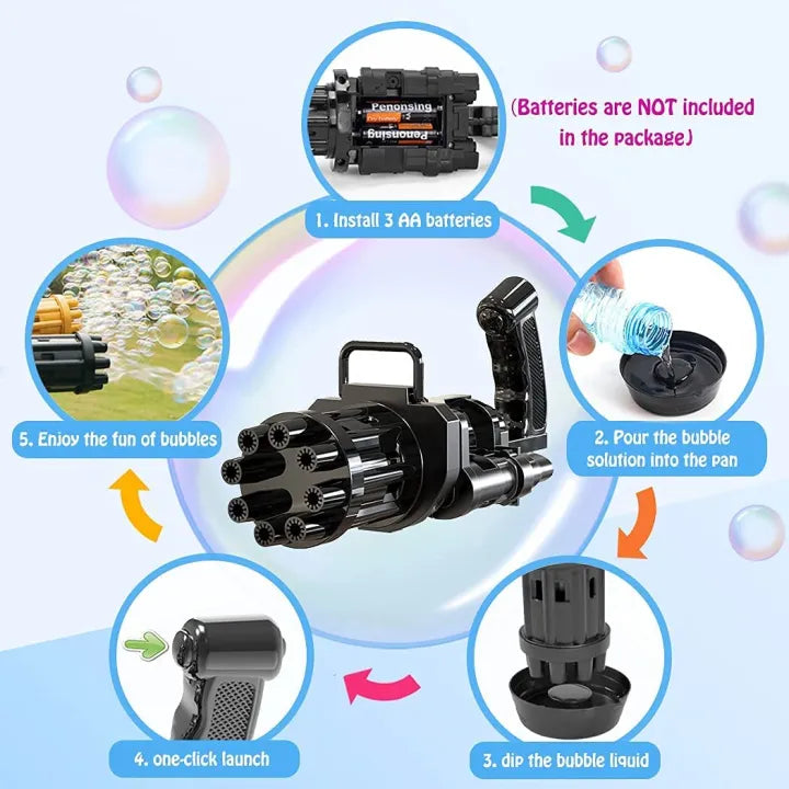8 Hole Automatic Bubble Maker Electric Bubble Gun (random Color)