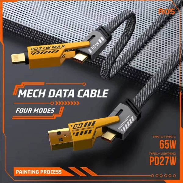 4-in-1 Multi Usb Charging Cable – Usb-c To Usb-c, Usb-c To Lightning, Usb-a To Usb-c, Usb-a To Lightning.
