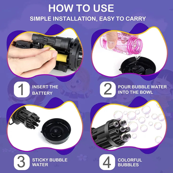 8 Hole Automatic Bubble Maker Electric Bubble Gun (random Color)