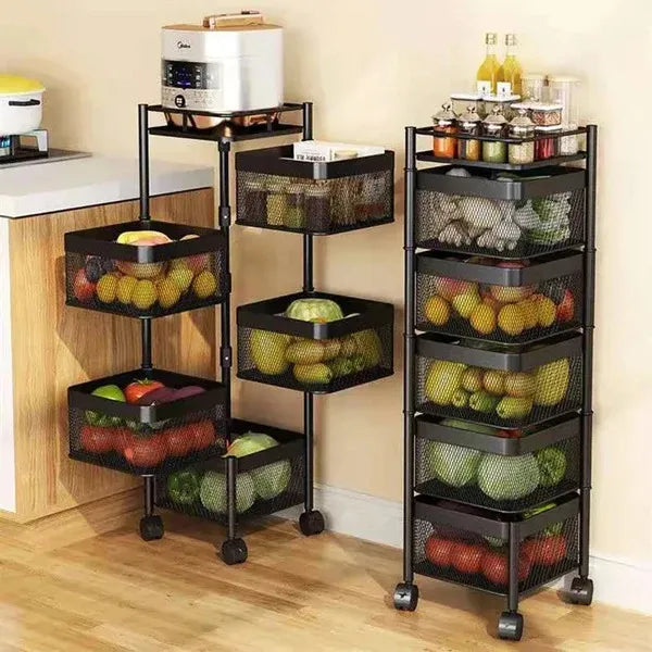 5 layer Floor Rotating Storage Rack Vegetable Fruit Storage Rack