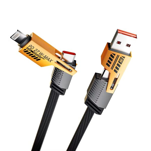 4-in-1 Multi Usb Charging Cable – Usb-c To Usb-c, Usb-c To Lightning, Usb-a To Usb-c, Usb-a To Lightning.