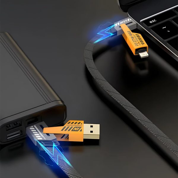 4-in-1 Multi Usb Charging Cable – Usb-c To Usb-c, Usb-c To Lightning, Usb-a To Usb-c, Usb-a To Lightning.