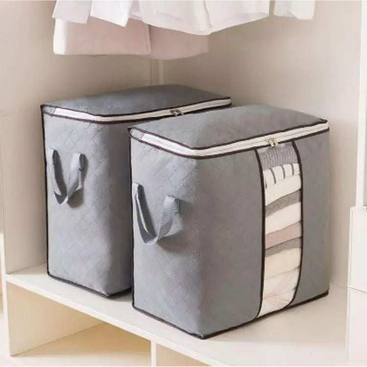 3Pcs Large Foldable Clothes Storage Zipper Bag