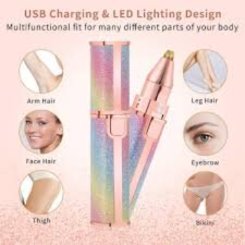 2-in-1 Rechargeable Electric Hair Remover & Eyebrow Trimmer for Women