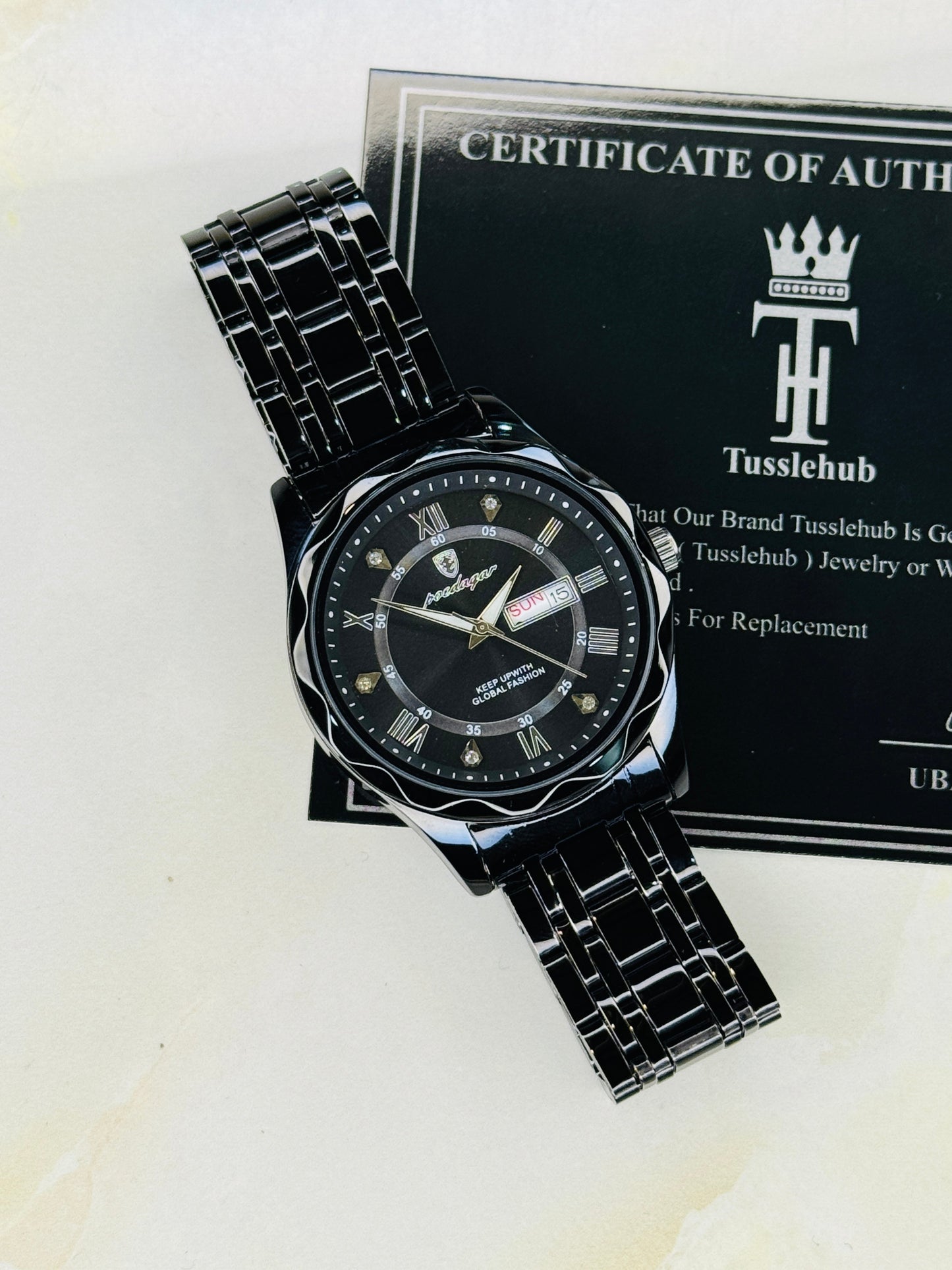 All Black Poedagar Saint Dial Watch